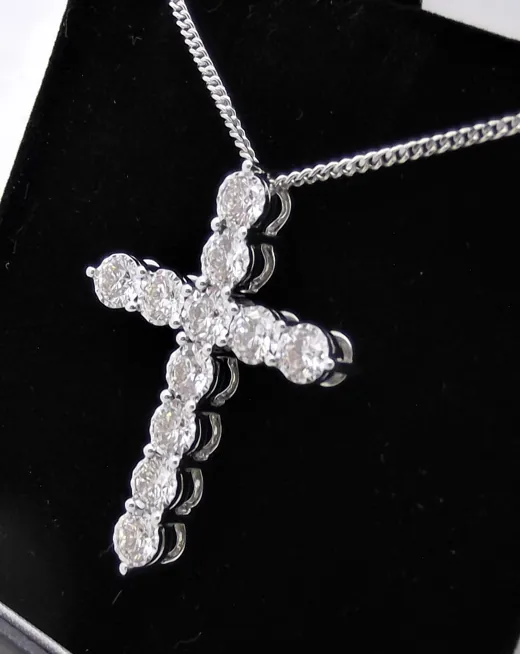 Markham's Chain 9ct Gold Diamond Cross And Chain | E.J. Markham and Son Ltd