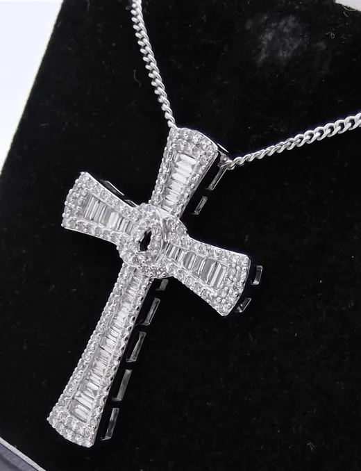 Markham's Chain 9ct Gold Diamond Cross And Chain, 1.72ct | E.J. Markham and Son Ltd