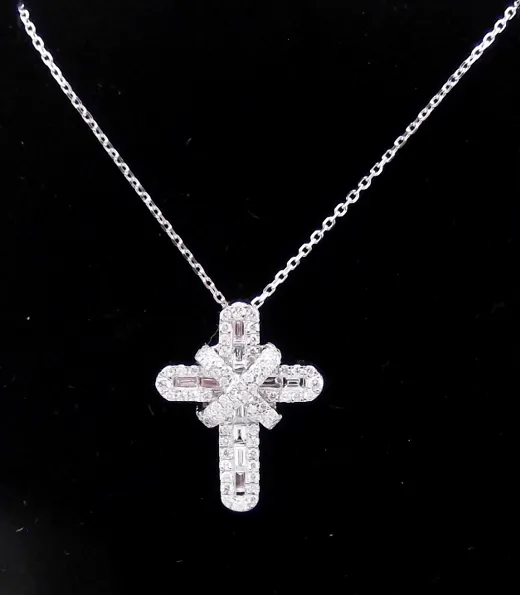 Markham's Chain 9ct Gold Diamond Cross And Chain, 0.41ct | E.J. Markham and Son Ltd